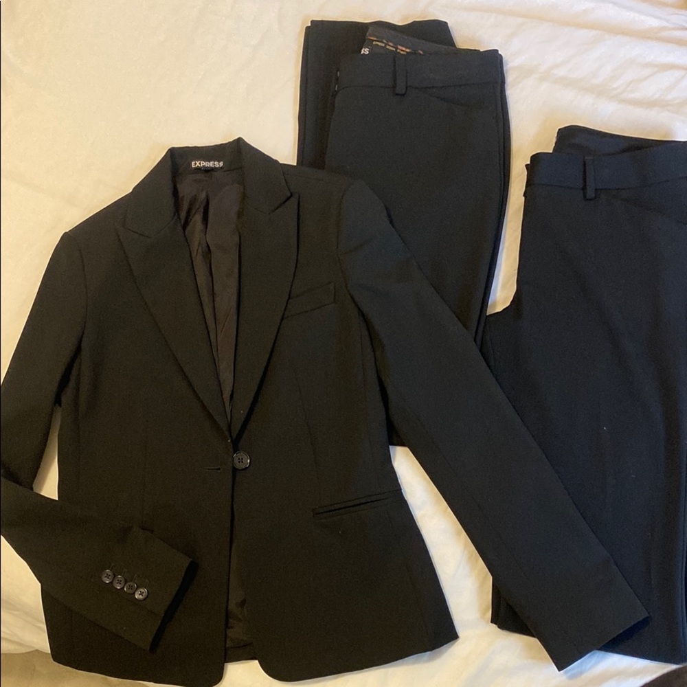 Express Black Blazer Single-Breasted Notched Lapels